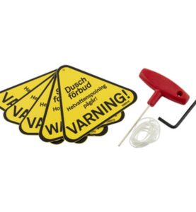 VARNINGSKYLT HETVATTENSPOLNING MORA/FMM