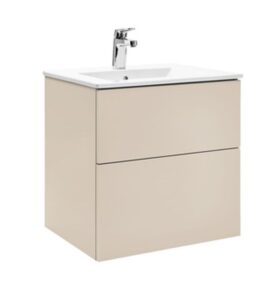 KOMMOD ISELLA AQUA 60 KOMPAKT LINNEBEIGE MED TVÄTTSTÄLL PORSLIN ALTERNA