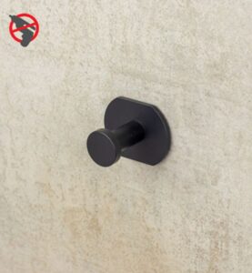 HANDDUKSHÄNGARE PROFILE LINE, ENKELKROK, MATTSVART, RFR, FÖR LIMMONTAGE