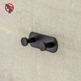 HANDDUKSHÄNGARE PROFILE LINE, DUBBELKROK, MATTSVART, RFR, FÖR LIMMONTAGE