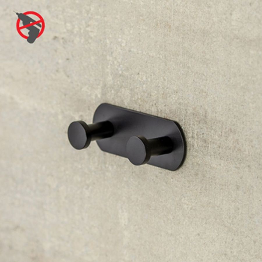 HANDDUKSHÄNGARE PROFILE LINE, DUBBELKROK, MATTSVART, RFR, FÖR LIMMONTAGE