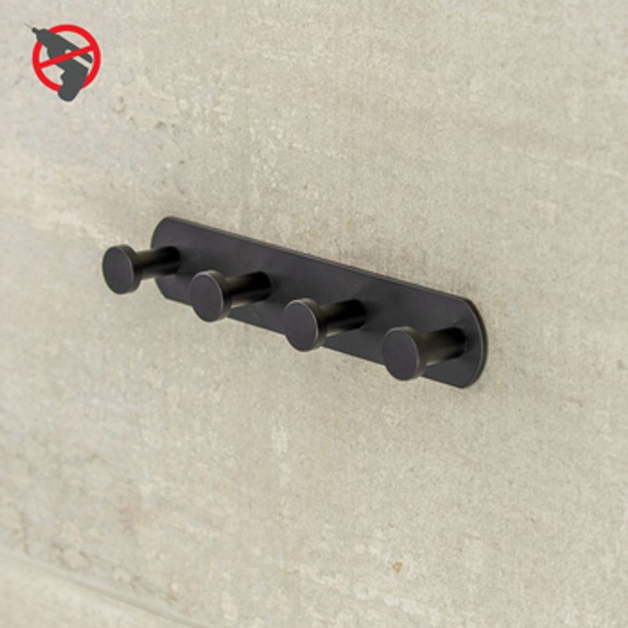 HANDDUKSHÄNGARE PROFILE LINE, 4-KROK, MATTSVART, RFR, FÖR LIMMONTAGE