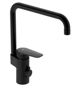 KÖKSBLANDARE ATLANTIC HÖG C-PIP MED MASKINAVSTÄNGNING BLYFRI MATTSVART